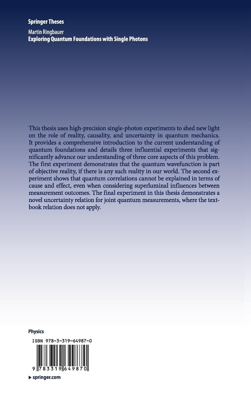 Rückseitencover Exploring Quantum Foundations with Single Photons