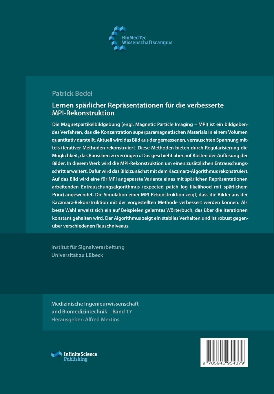 Rückseitencover Lernen spärlicher Repräsentationen für die verbesserte MPI-Rekonstruktion