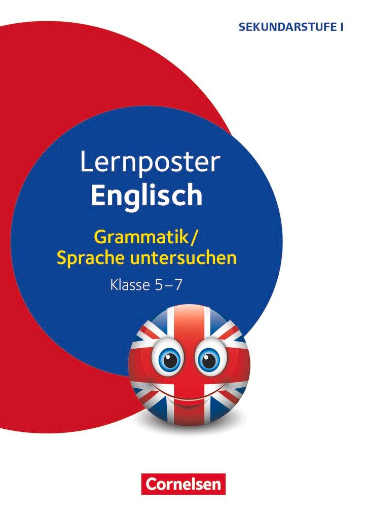 Vorderes Coverbild Lernposter Englisch. Grammatik - Sprache untersuchen Klasse 5-7. 4 Poster