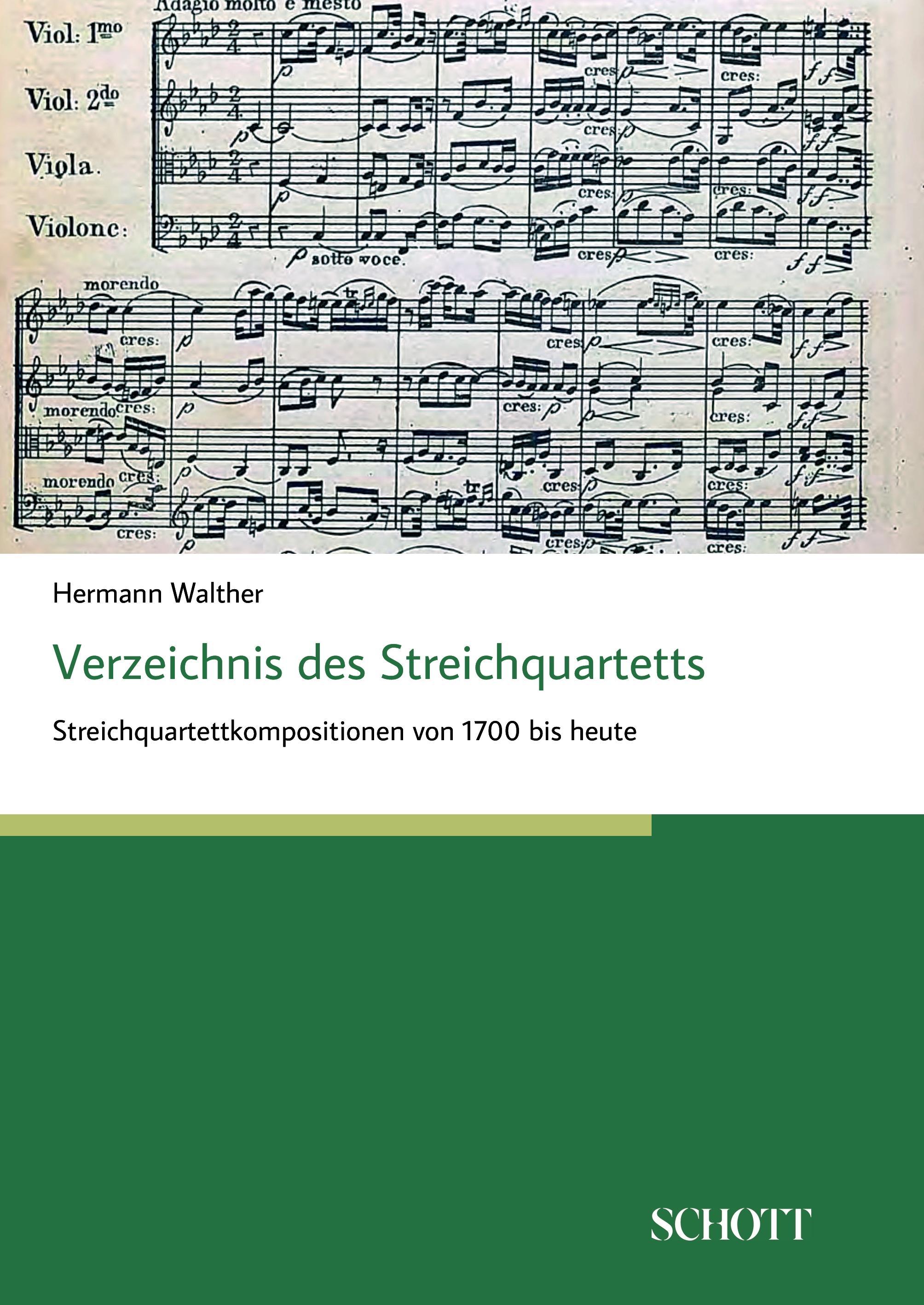 Vorderes Coverbild Verzeichnis des Streichquartetts