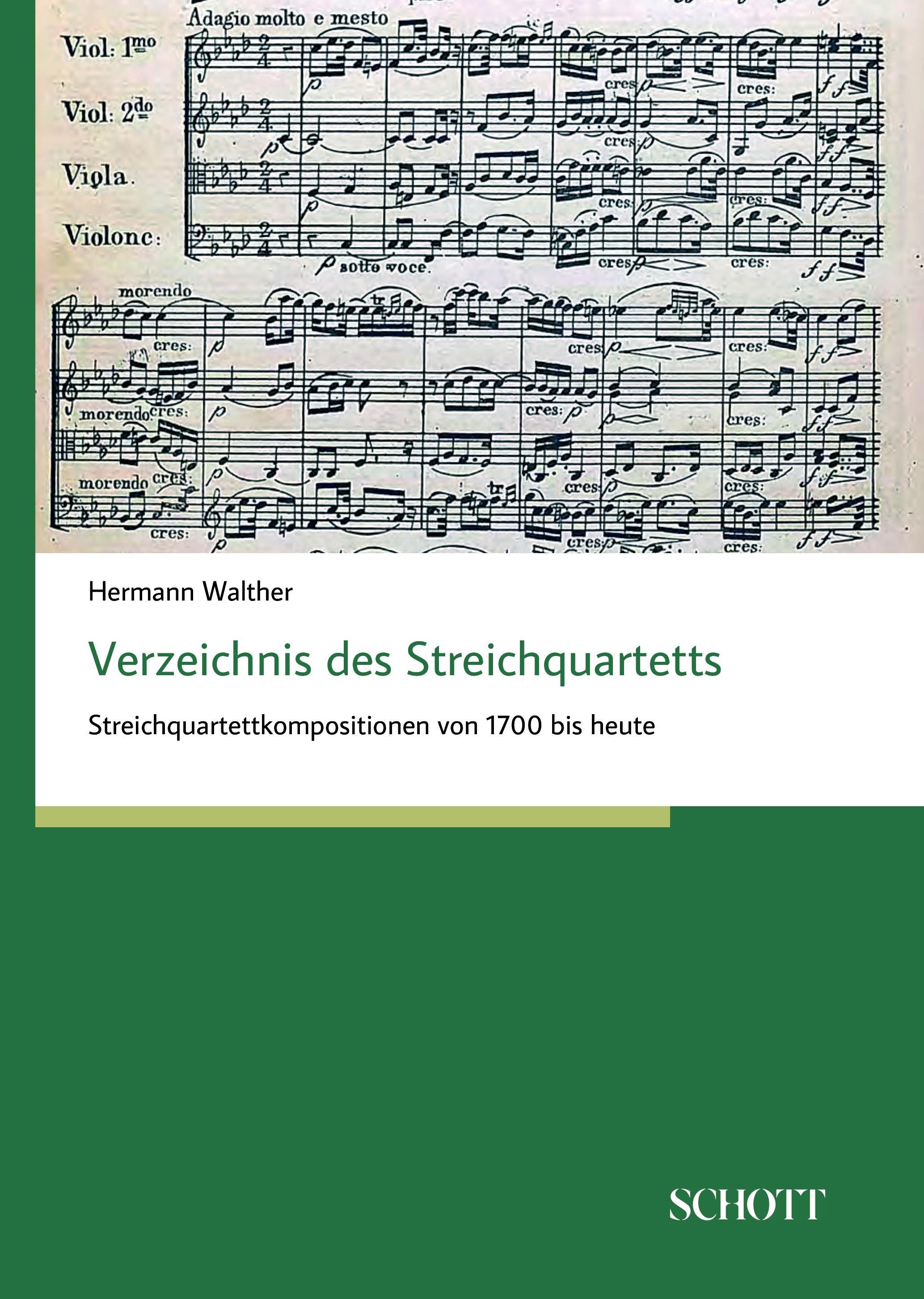 Vorderes Coverbild Verzeichnis des Streichquartetts