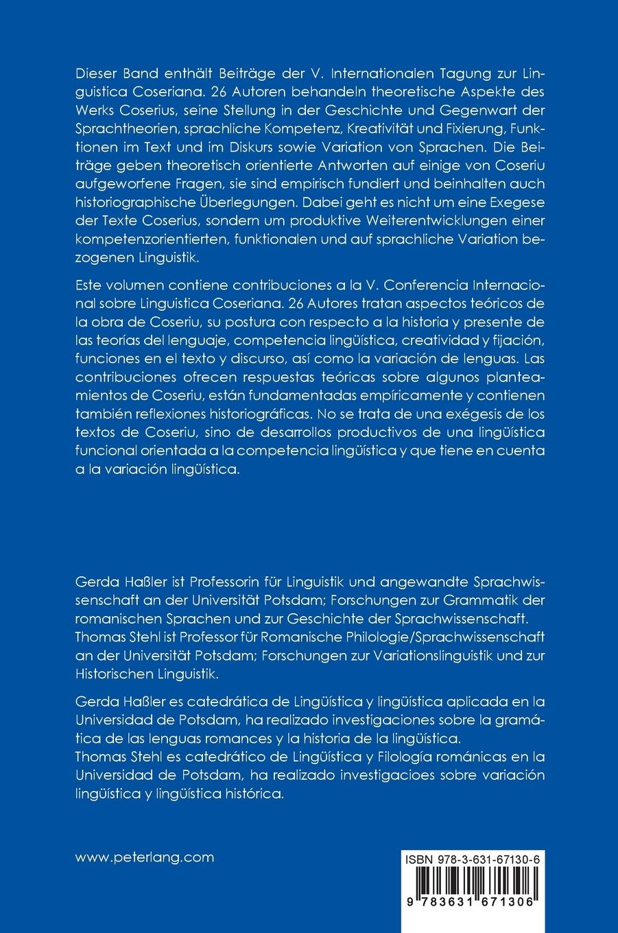 Rückseitencover Kompetenz - Funktion - Variation / Competencia - Función - Variación