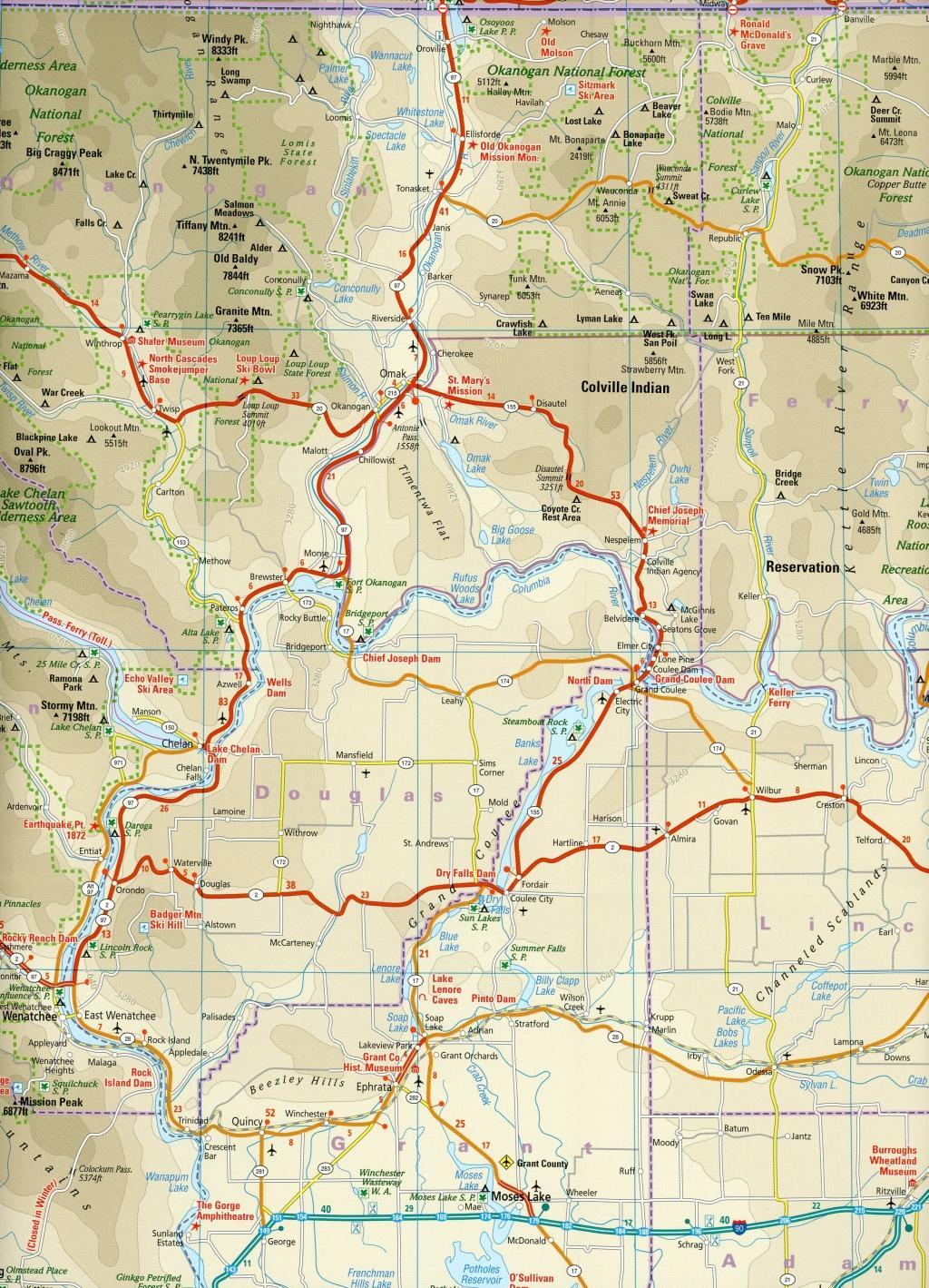 Beispielinhalt (Bild) Reise Know-How Landkarte USA 01, Nordwest (1:750.000) : Washington und Oregon