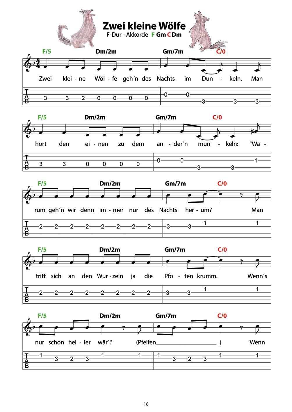 Beispielinhalt (Bild) Kinderlieder II