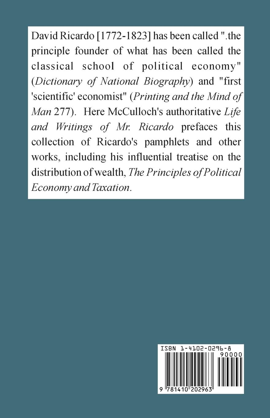 Rückseitencover Works of David Ricardo, The