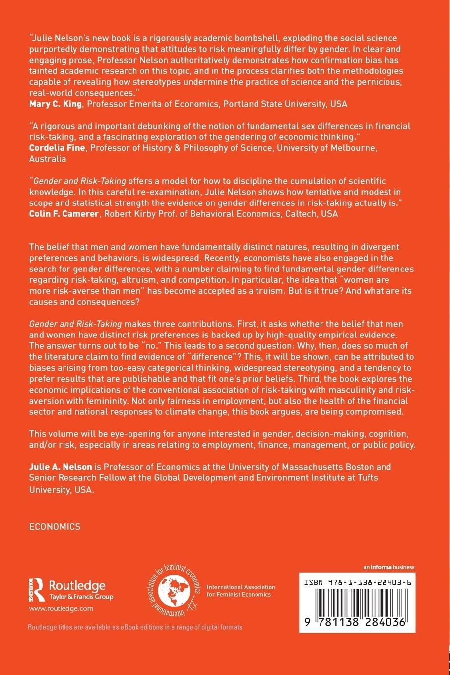 Rückseitencover Gender and Risk-Taking