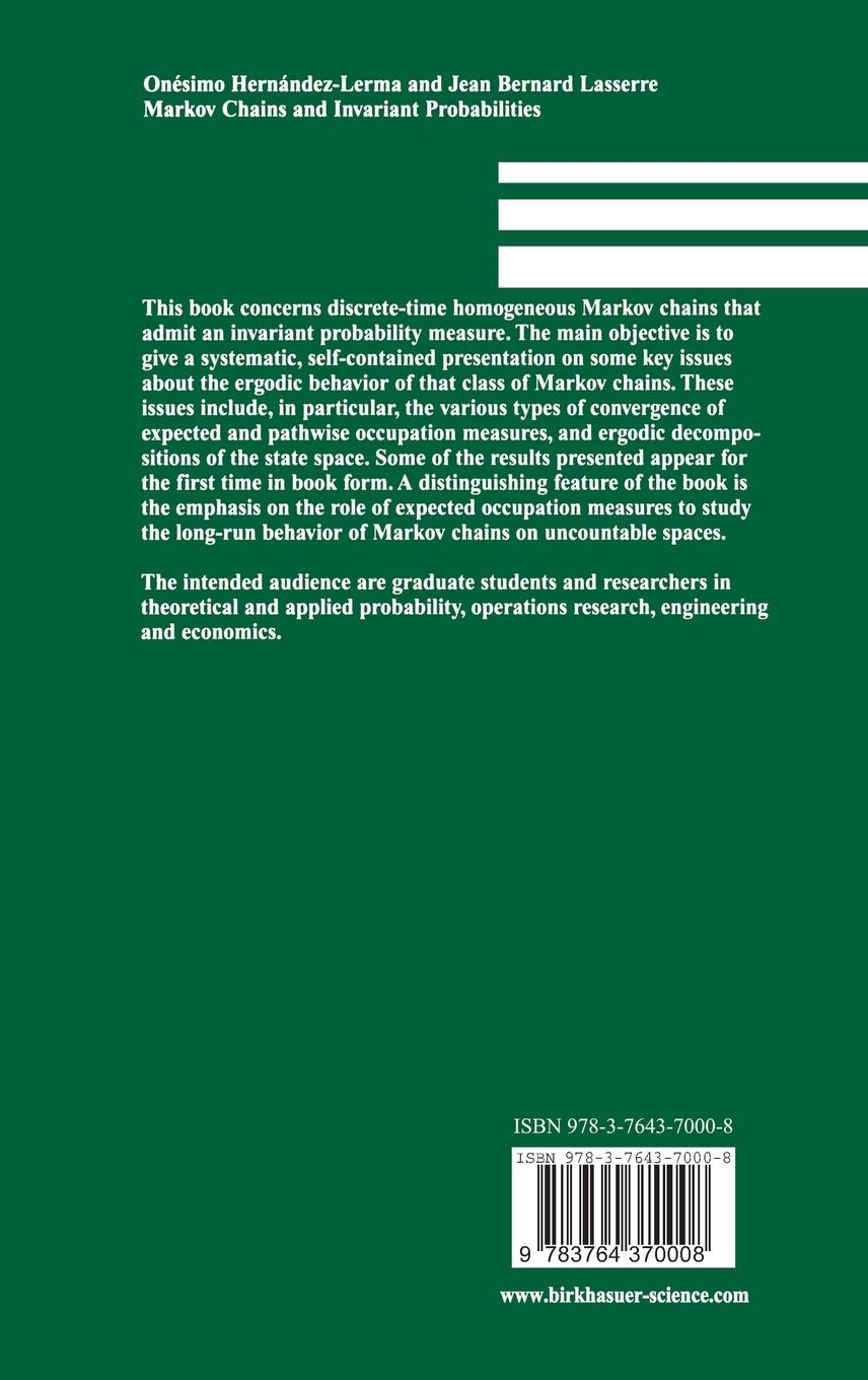 Rückseitencover Markov Chains and Invariant Probabilities