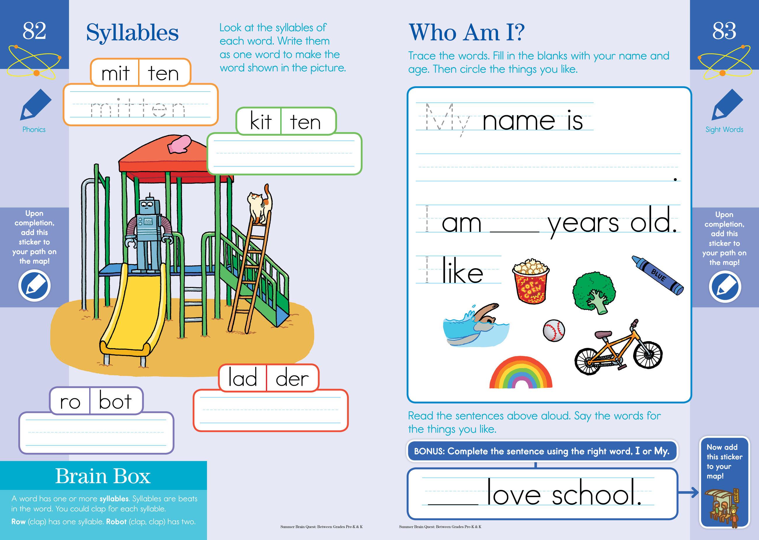 Beispielinhalt (Bild) Summer Brain Quest: Between Grades Pre-K & K