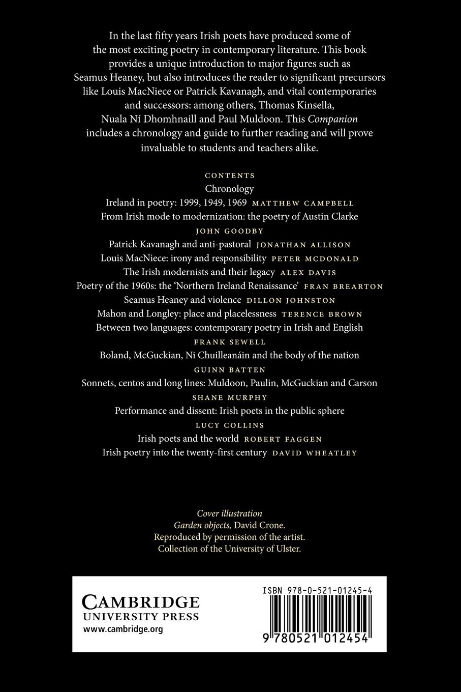 Rückseitencover The Cambridge Companion to Contemporary Irish Poetry