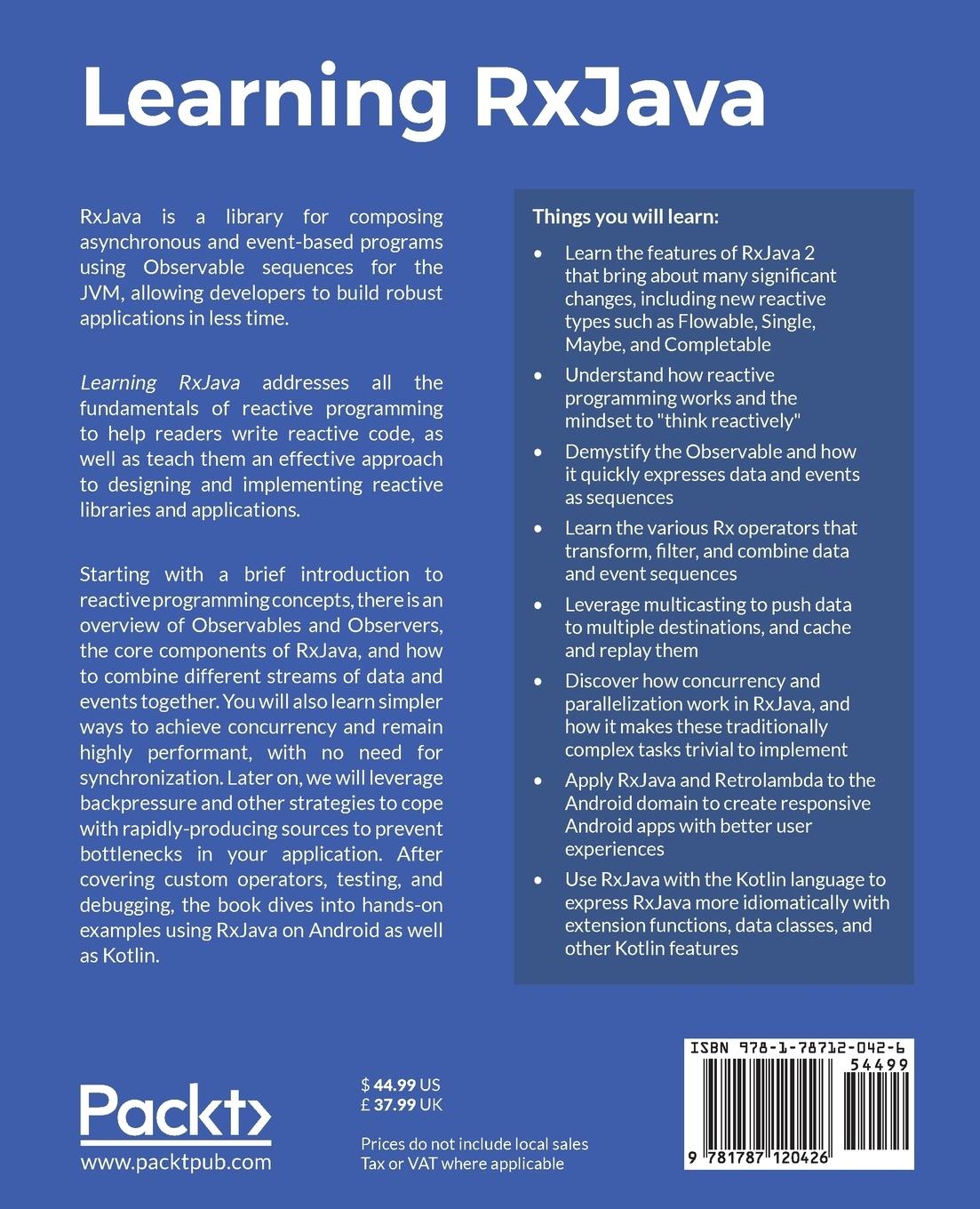 Rückseitencover Learning RxJava