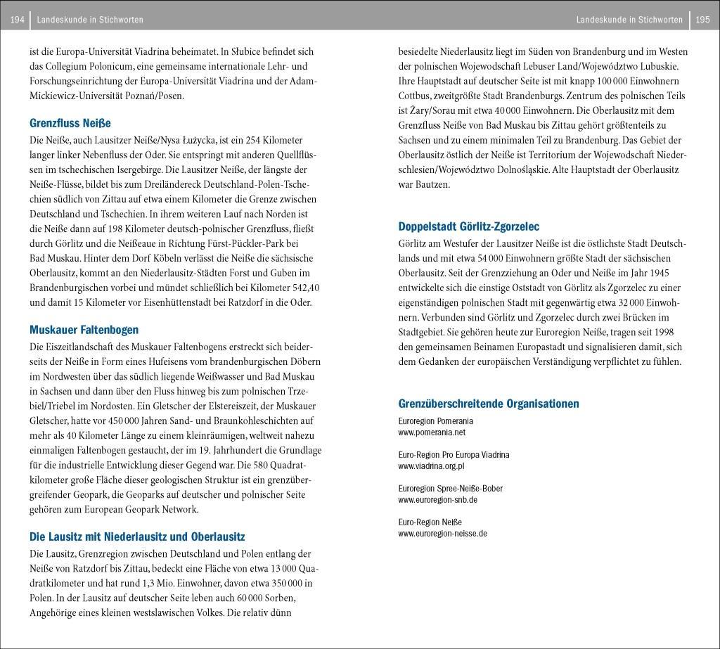 Beispielinhalt (Bild) Reiseführer Deutschlands Osten - Polens Westen