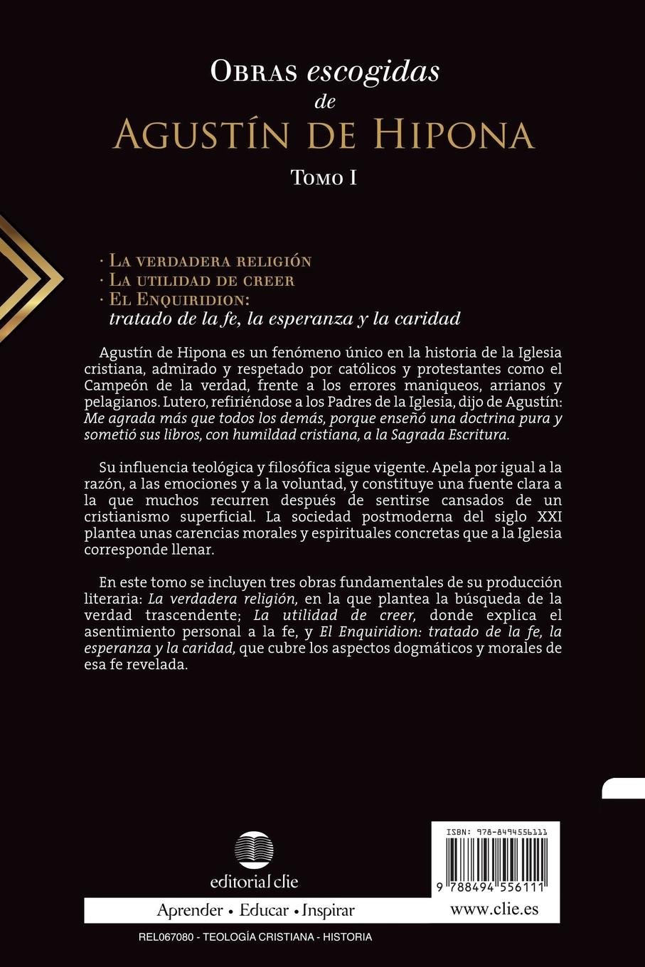 Rückseitencover Obras escogidas de Augustín de Hipona, Tomo 1