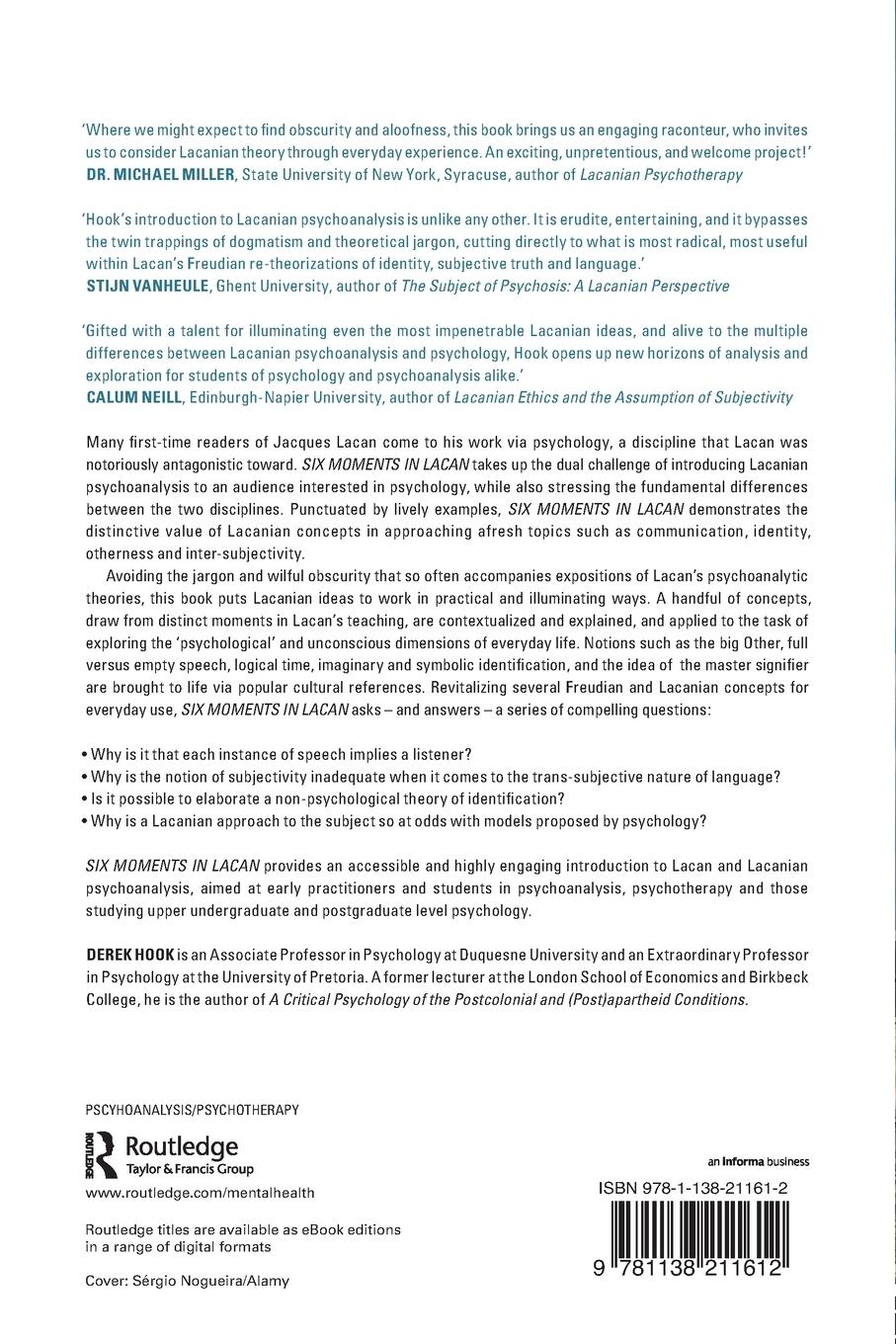 Rückseitencover Six Moments in Lacan