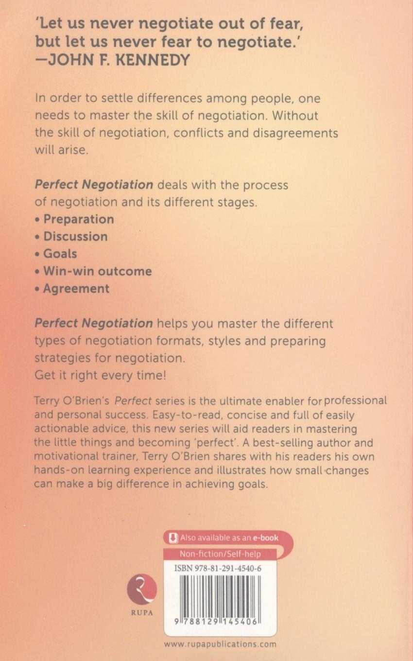 Rückseitencover PERFECT NEGOTIATION