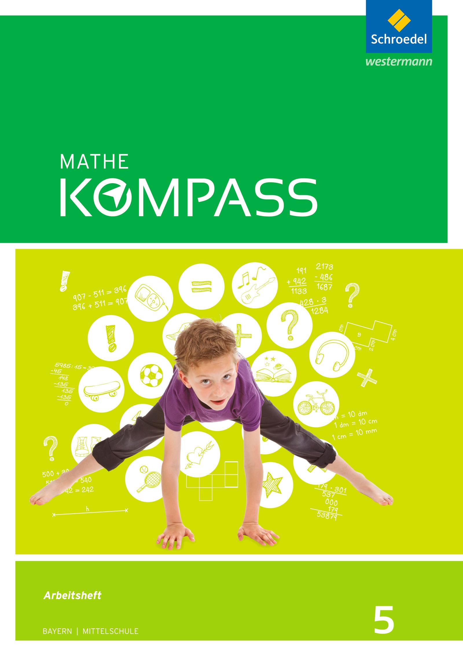Vorderes Coverbild Mathe Kompass 5. Arbeitsheft mit Lösungen. Bayern