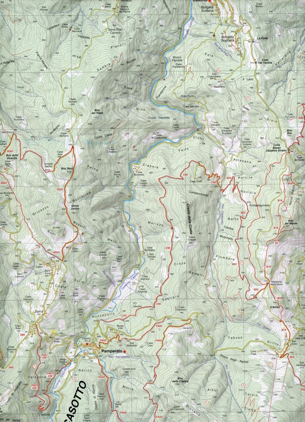 Beispielinhalt (Bild) Carta n. 22. Mondovì, Val Ellero, Val Maudagna, Val Corsaglia Val Casotto. Carta dei sentieri e stradale scala 1:25.000