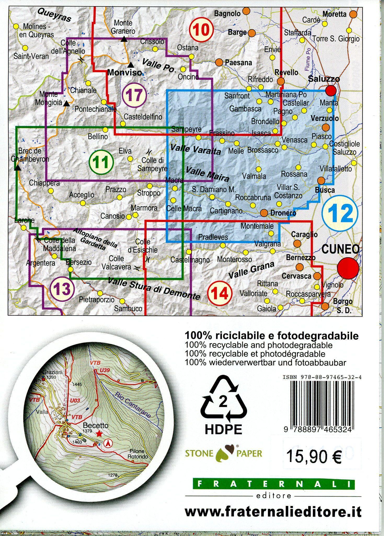 Beispielinhalt (Bild) Bassa Valle Varaita - Bassa Valle Maira 1 : 25 000