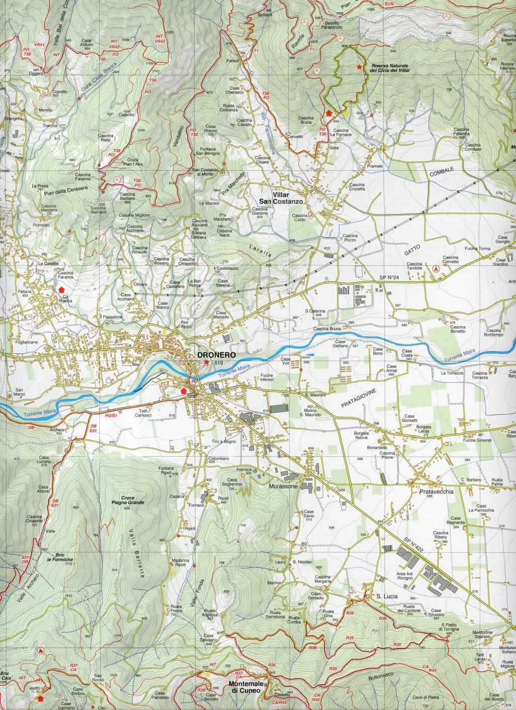 Beispielinhalt (Bild) Bassa Valle Varaita - Bassa Valle Maira 1 : 25 000