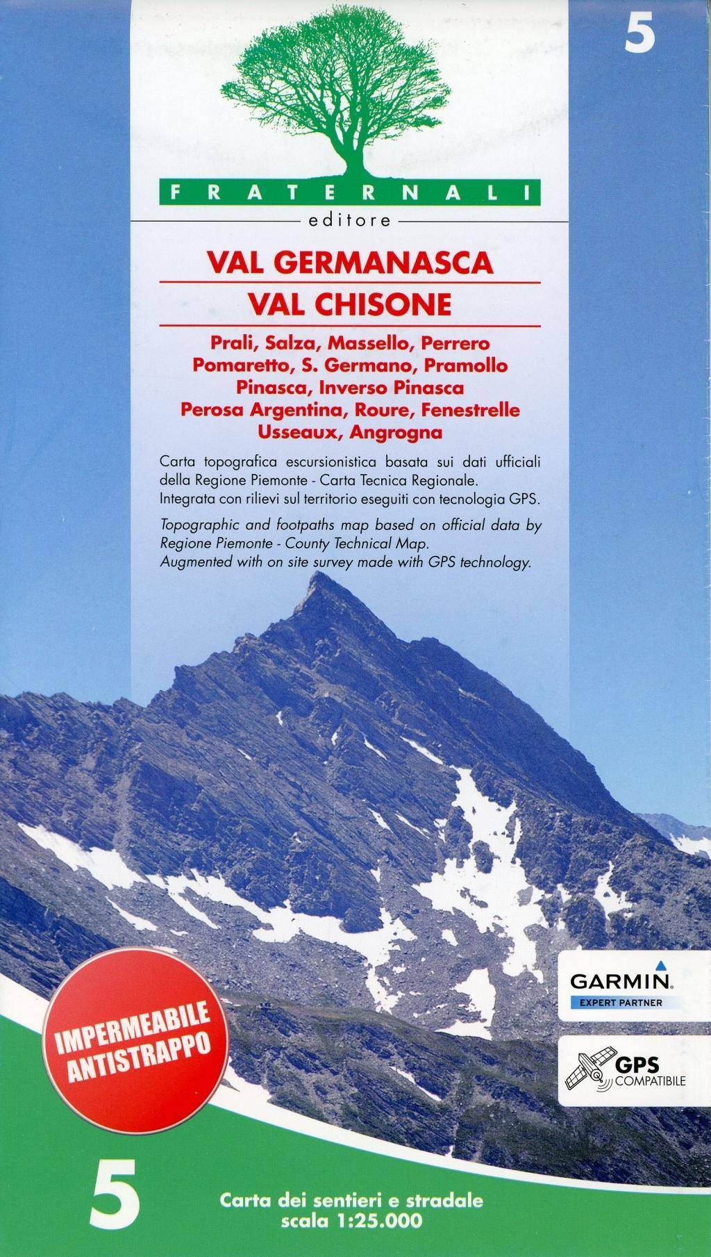 Vorderes Coverbild Carta n. 5. Val Germanasca val Chisone. Carta dei sentieri e stradale 1:25.000
