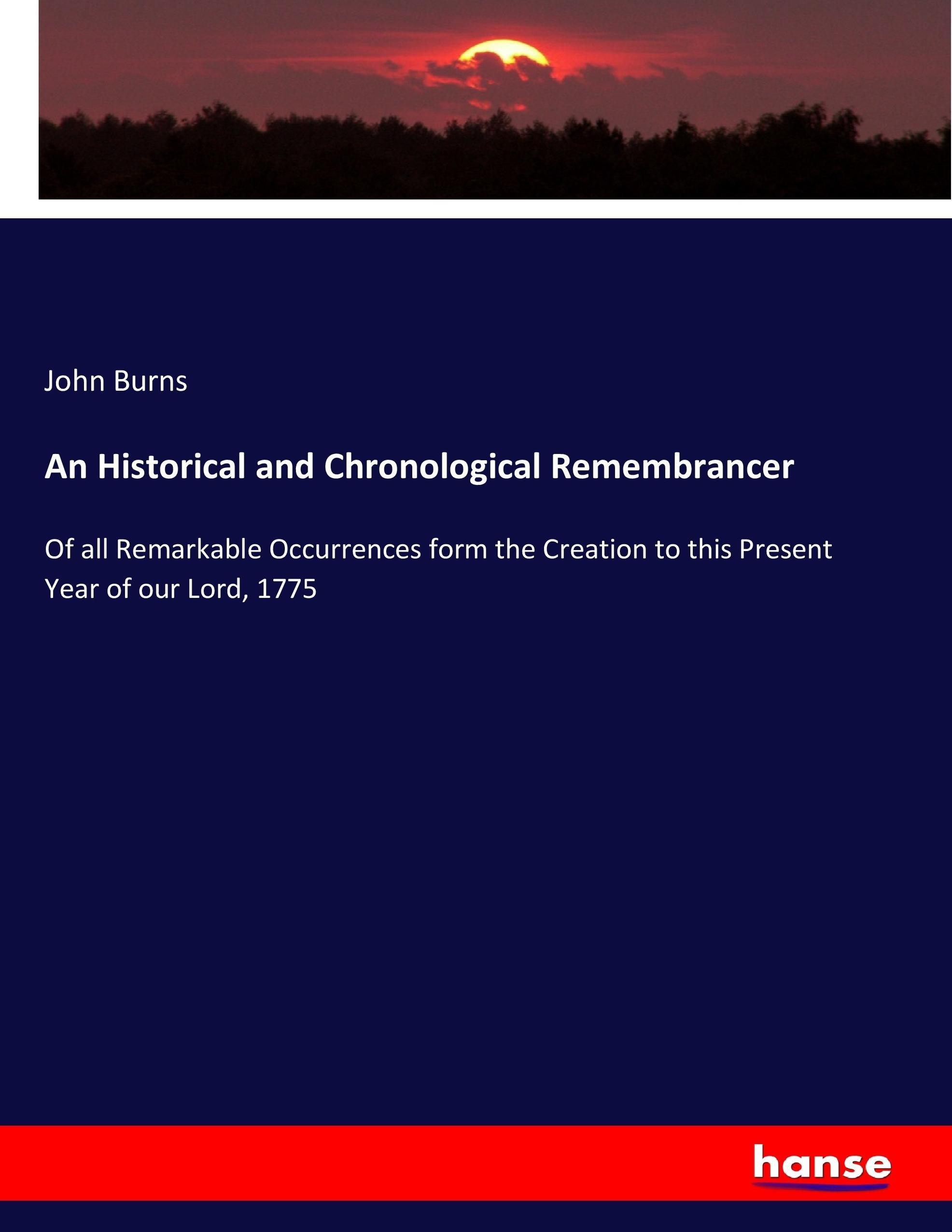 Vorderes Coverbild An Historical and Chronological Remembrancer