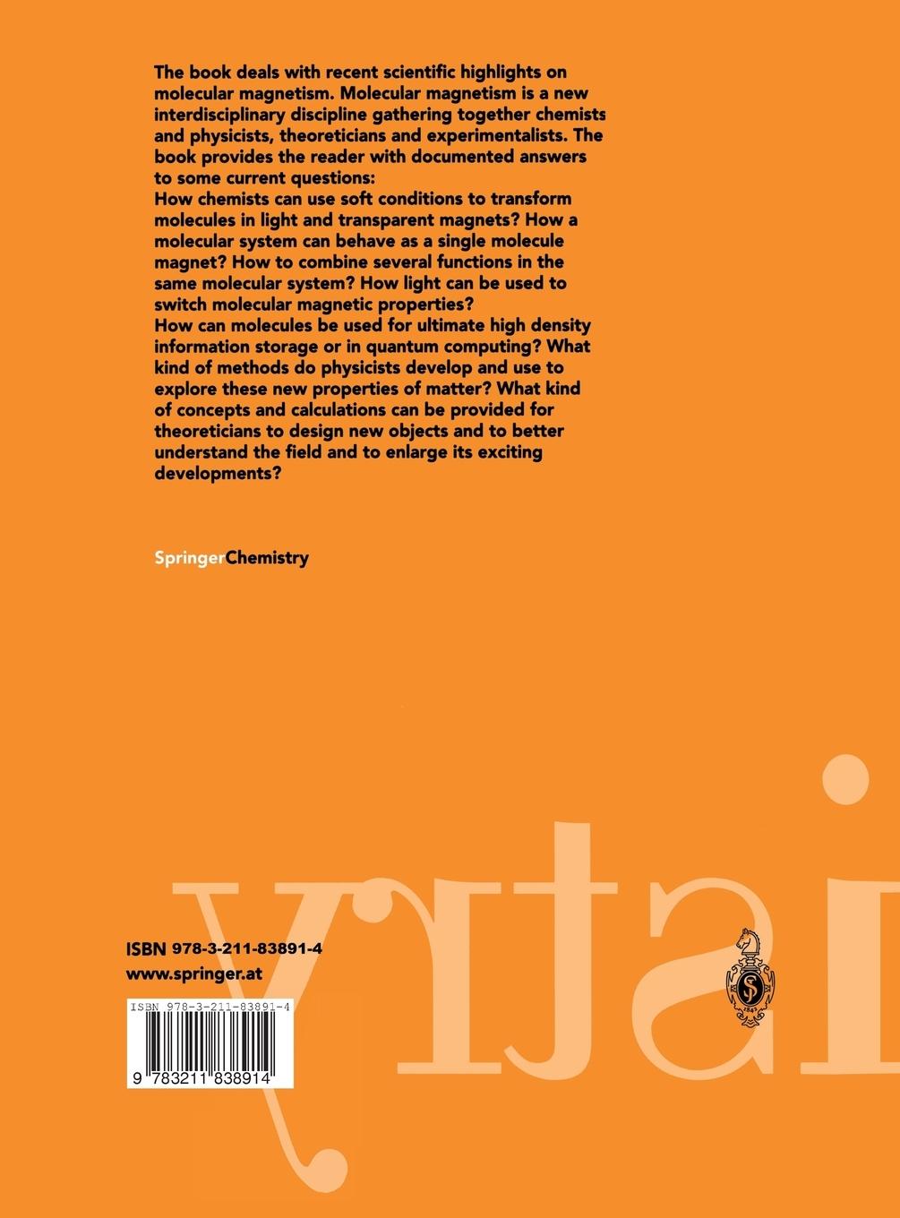 Rückseitencover Molecular Magnets Recent Highlights