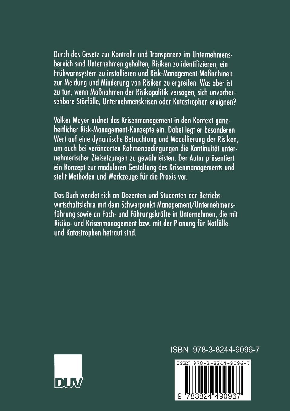 Rückseitencover Operatives Krisenmanagement