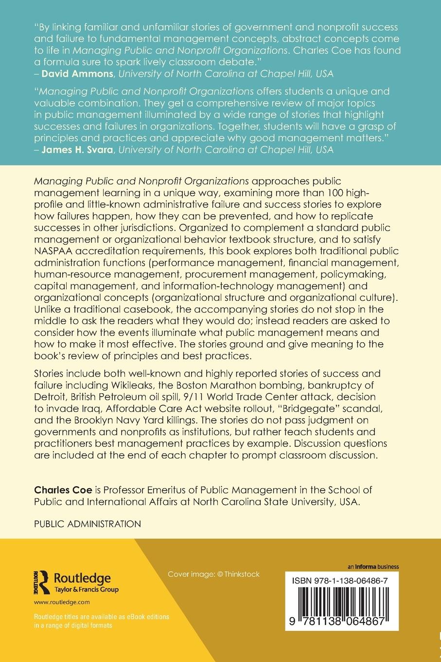 Rückseitencover Managing Public and Nonprofit Organizations