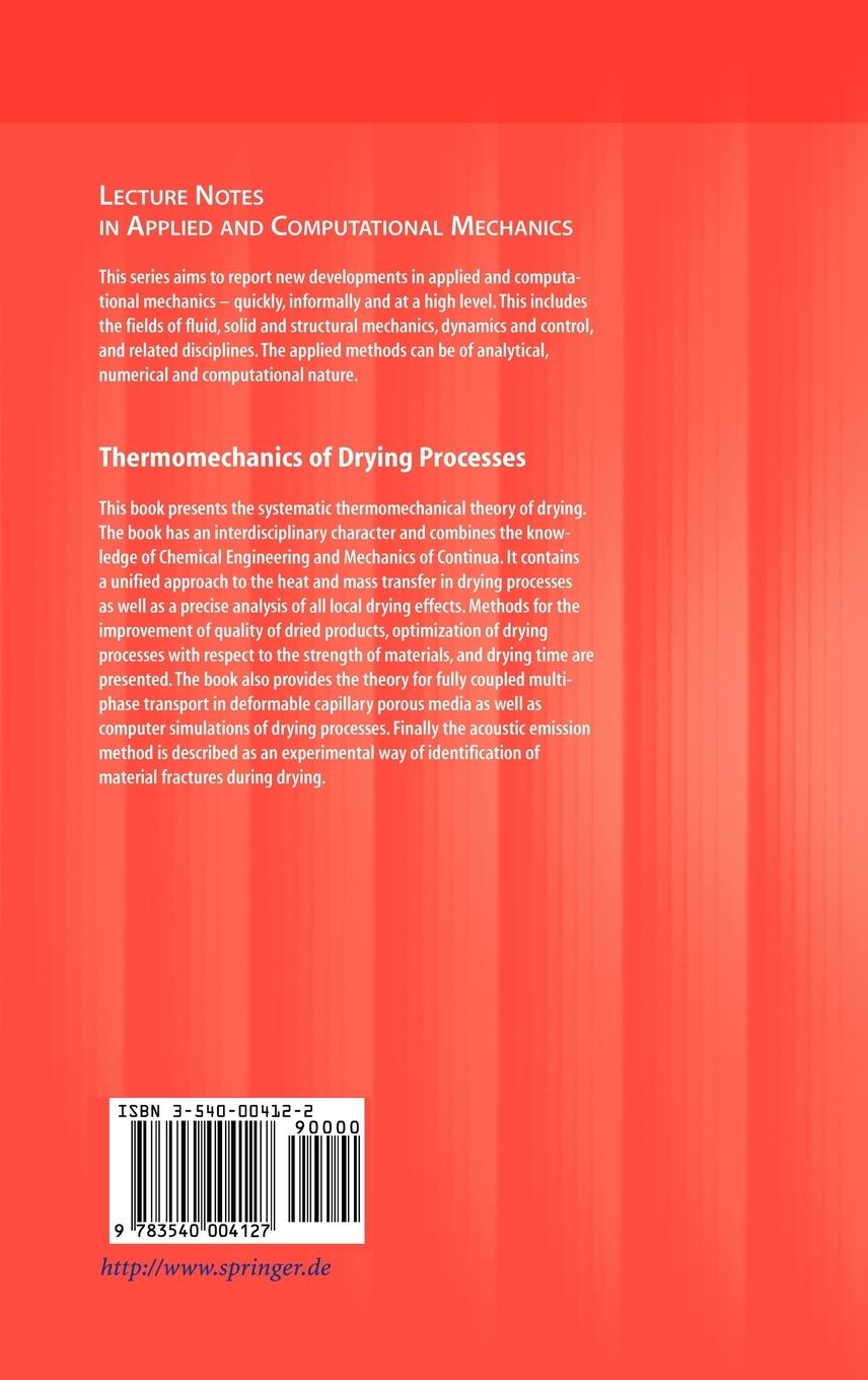 Rückseitencover Thermomechanics of Drying Processes