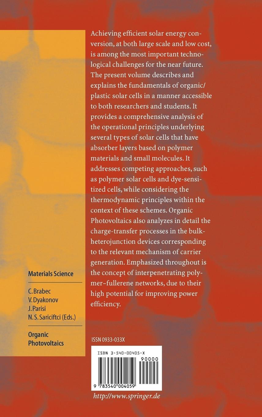 Rückseitencover Organic Photovoltaics