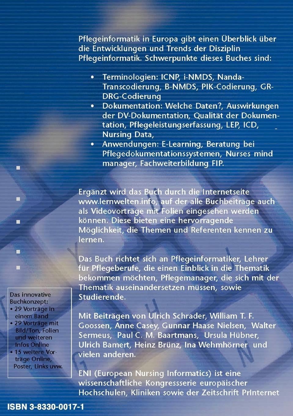 Rückseitencover Pflegeinformatik in Europa
