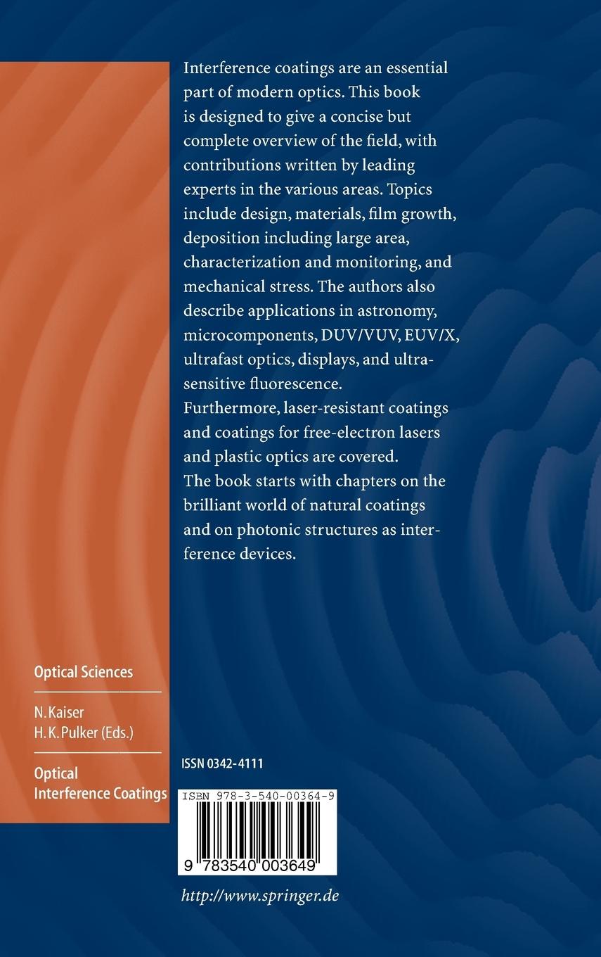 Rückseitencover Optical Interference Coatings
