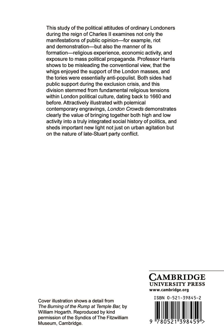 Rückseitencover London Crowds in the Reign of Charles II