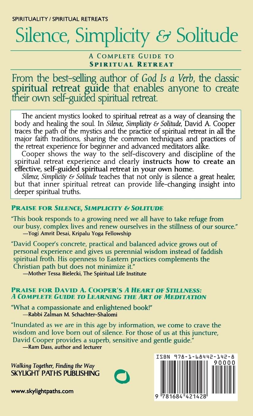 Rückseitencover Silence, Simplicity & Solitude