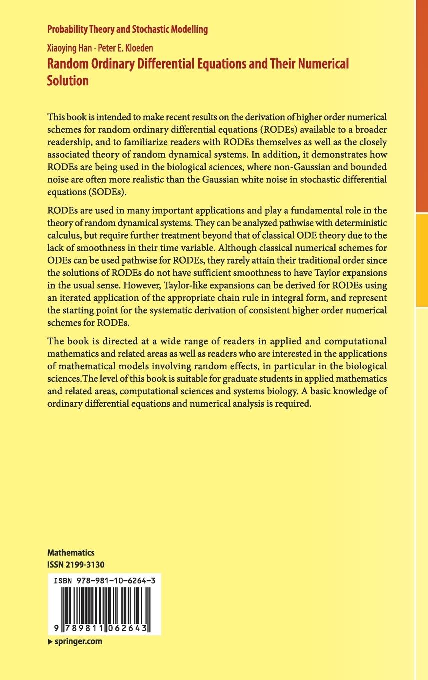 Rückseitencover Random Ordinary Differential Equations and Their Numerical Solution
