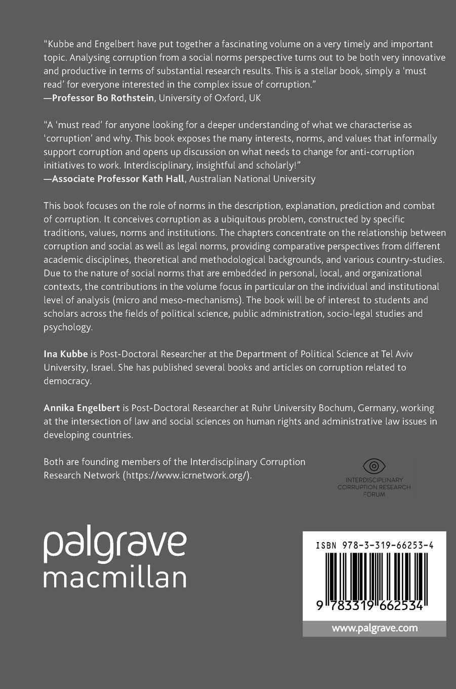 Rückseitencover Corruption and Norms