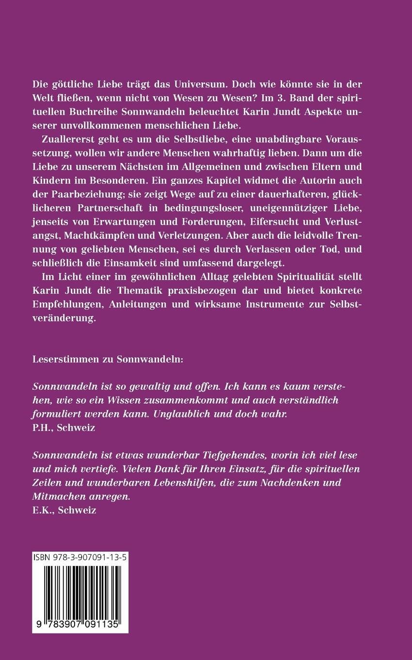 Rückseitencover Über allem die Liebe