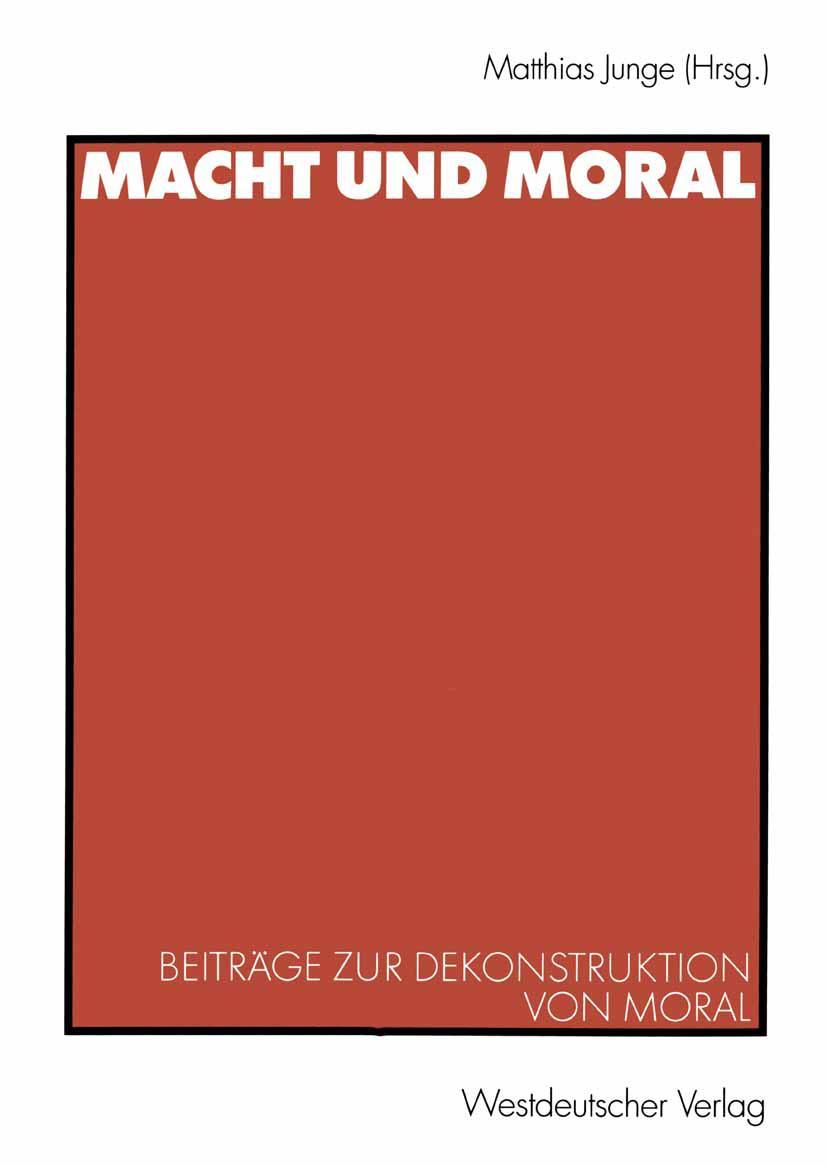 Vorderes Coverbild Macht und Moral
