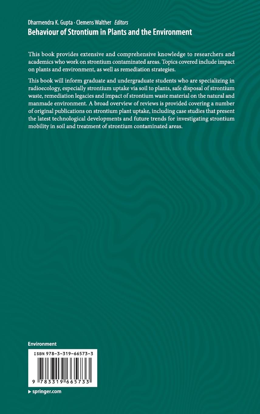 Rückseitencover Behaviour of Strontium in Plants and the Environment