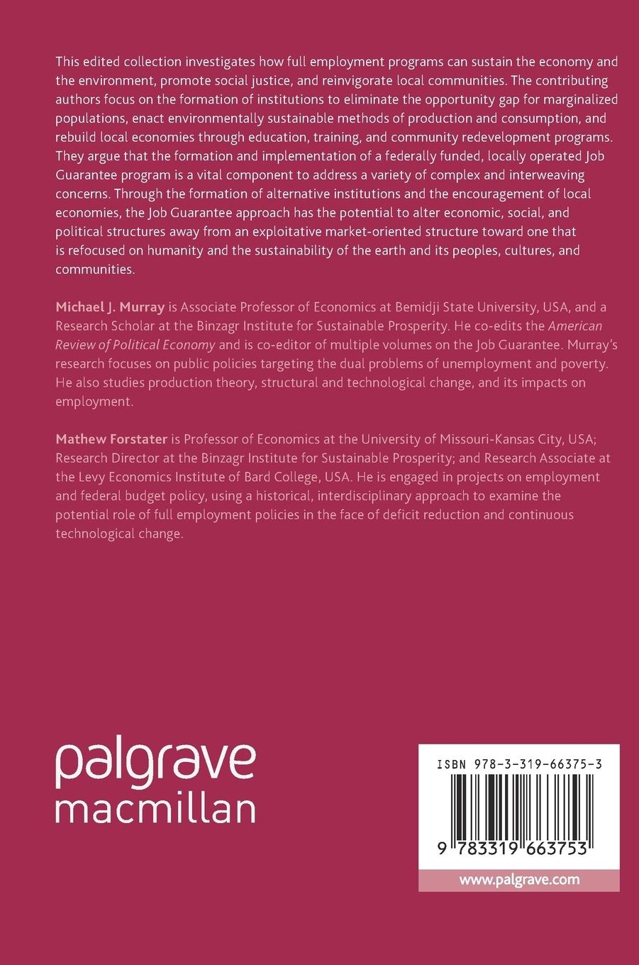 Rückseitencover Full Employment and Social Justice