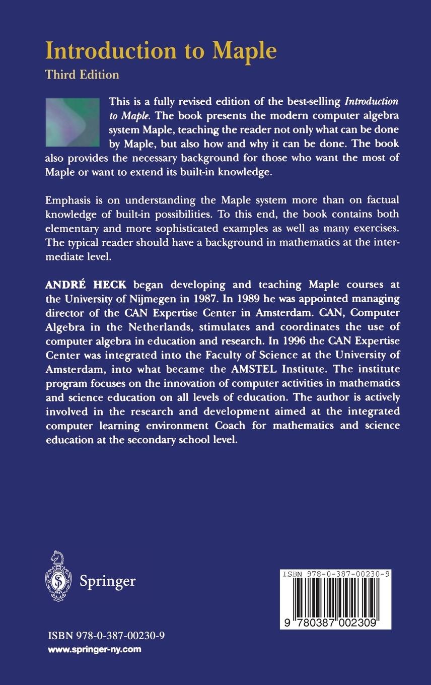 Rückseitencover Introduction to Maple