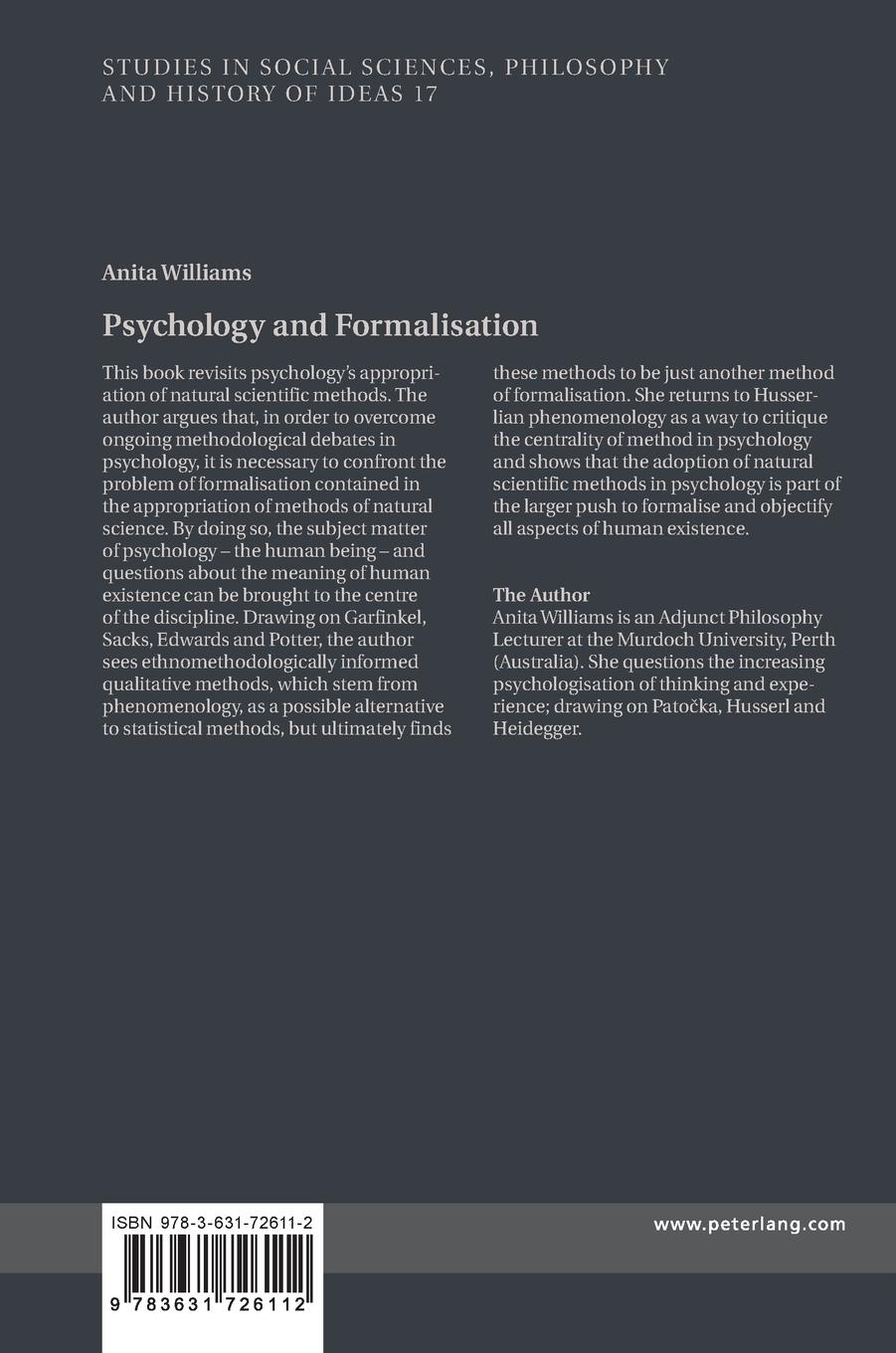 Rückseitencover Psychology and Formalisation