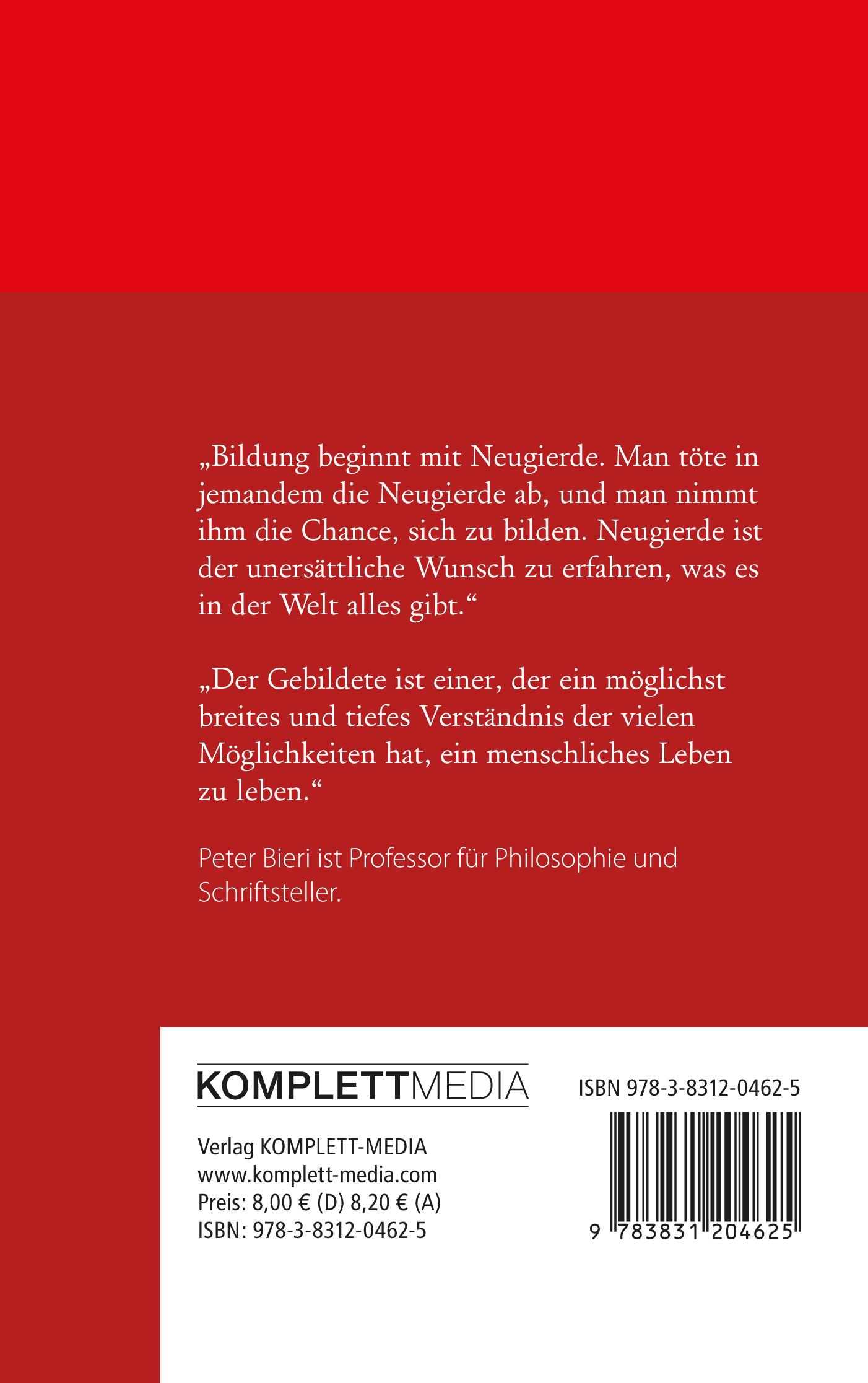 Rückseitencover Wie wäre es, gebildet zu sein?