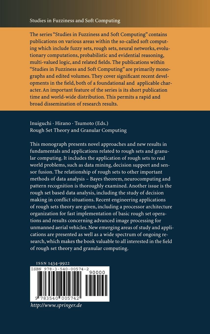 Rückseitencover Rough Set Theory and Granular Computing