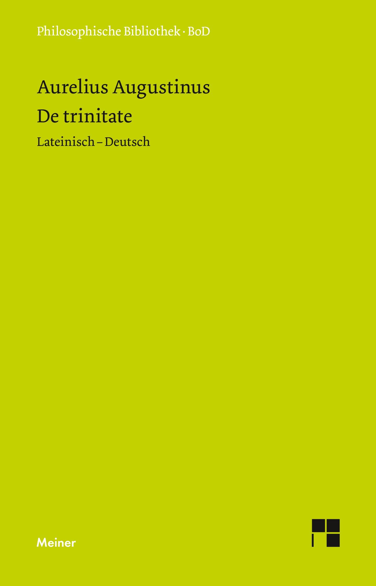 Vorderes Coverbild De trinitate