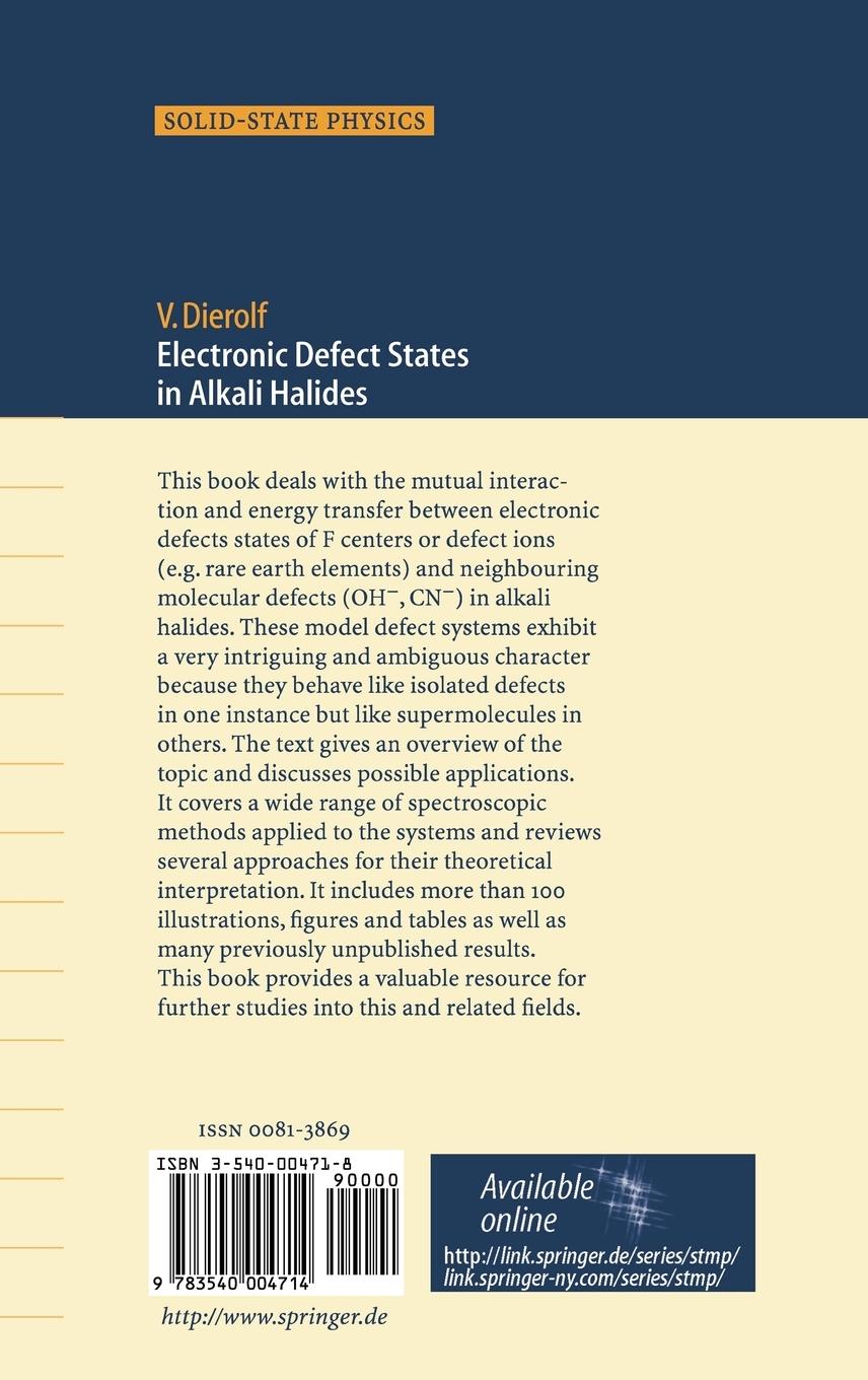 Rückseitencover Electronic Defect States in Alkali Halides