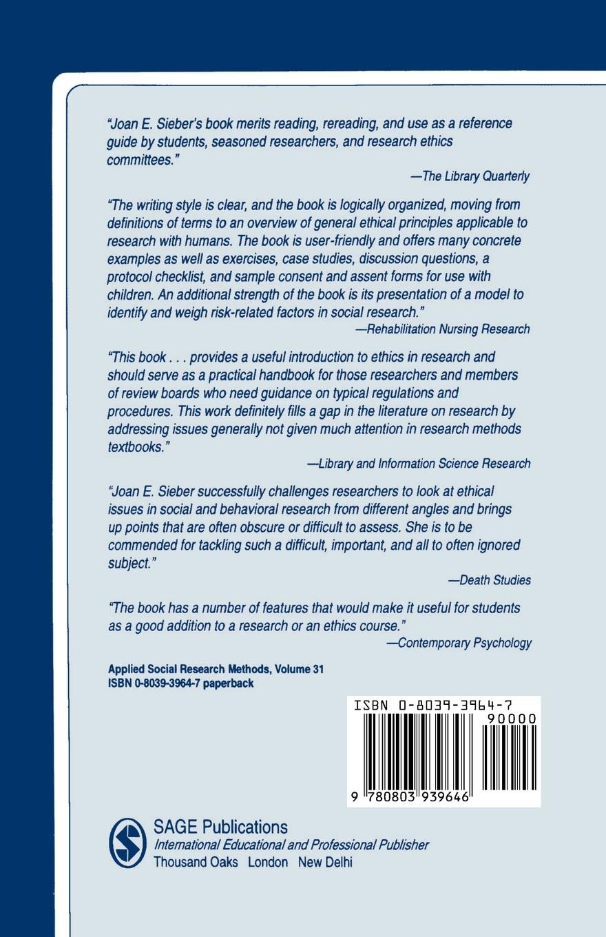 Rückseitencover Planning Ethically Responsible Research