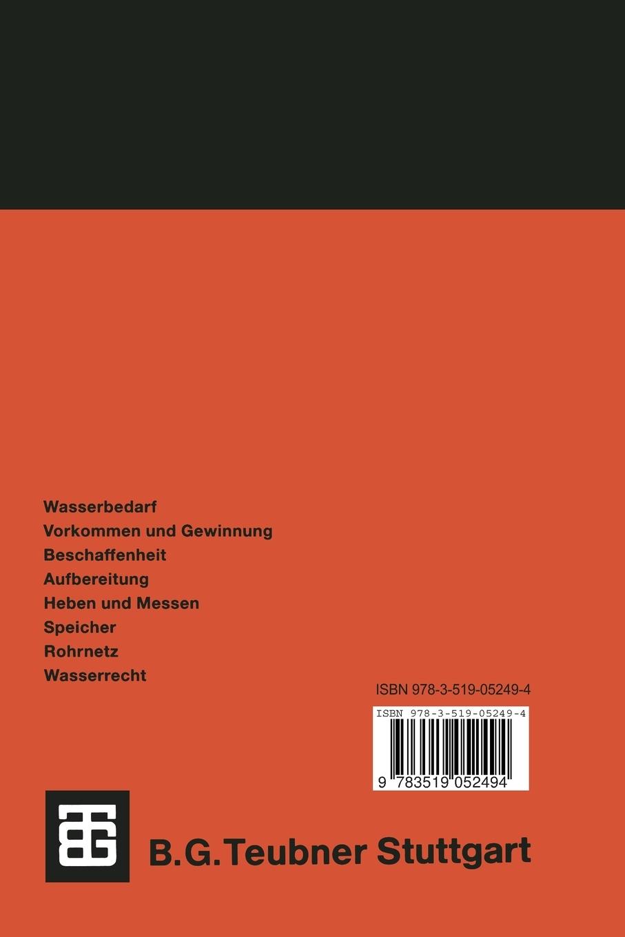 Rückseitencover Wasserversorgung