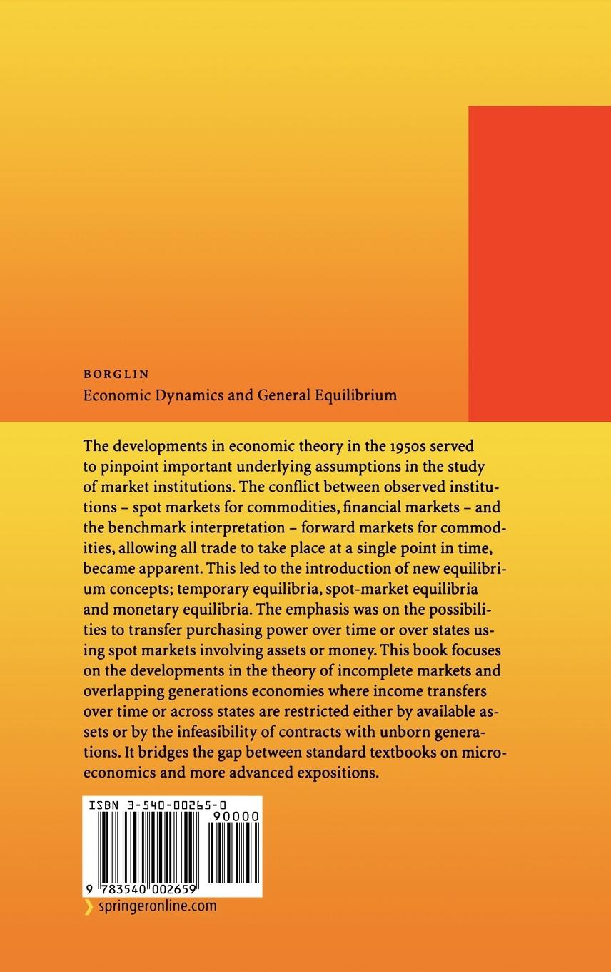 Rückseitencover Economic Dynamics and General Equilibrium