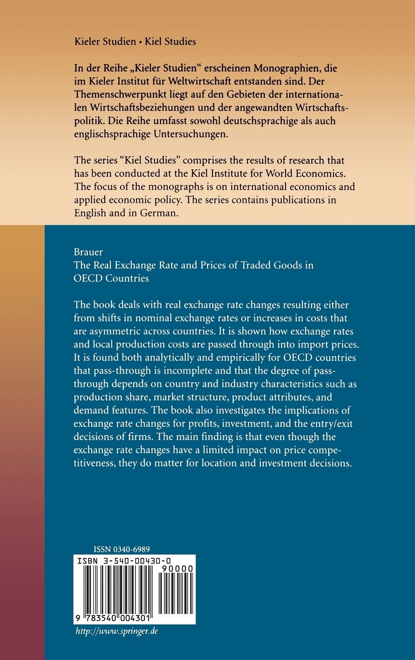 Rückseitencover The Real Exchange Rate and Prices of Traded Goods in OECD Countries