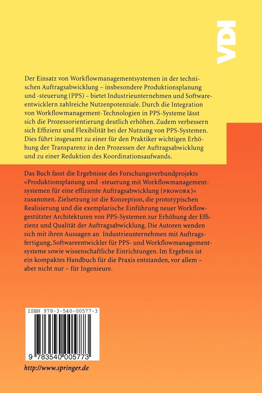 Rückseitencover Workflowmanagement in der Produktionsplanung und -steuerung